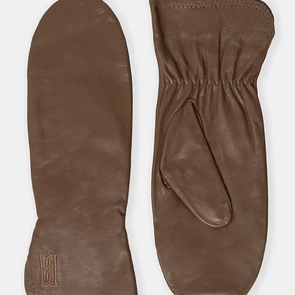 Rukavice By Malene Birger GINNYL dámské, hnědá barva, Q72007005