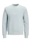 Jack & Jones Plus Mikina 'JJESoho'  pastelovo modrá / biela