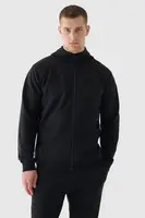 Pánska Mikina S Kapucňou Zips 4F Čierna 4FWAW24TSW