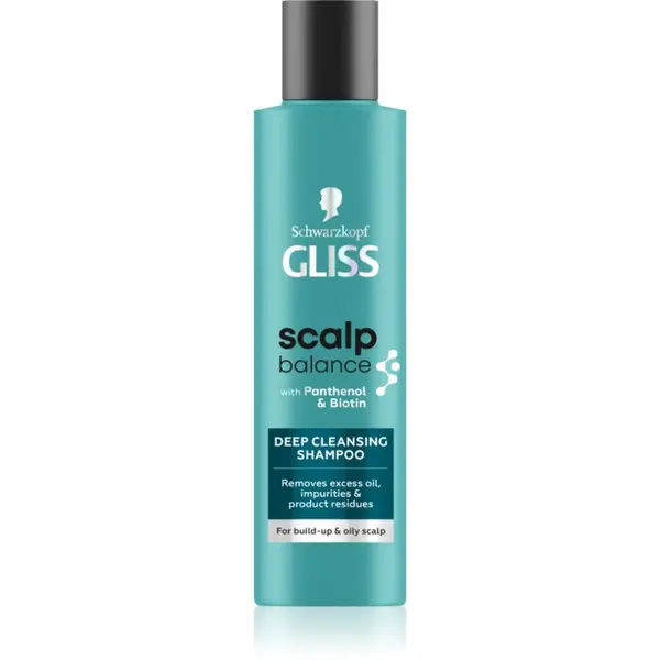 Schwarzkopf Gliss Scalp Balance hĺbkovo čistiaci šampón pre mastnú pokožku hlavy 200 ml