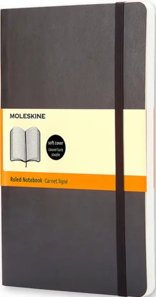 Zápisník Moleskine - měkké desky, S, linkovaný - černý