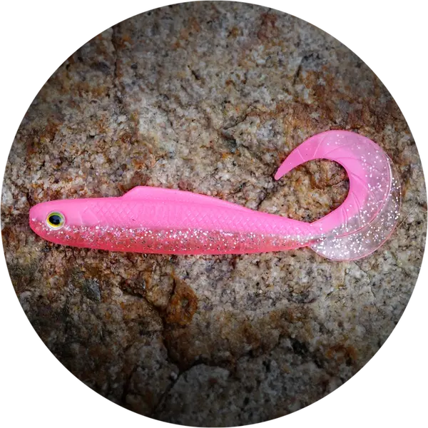 Redbass gumová nástraha twister kixter pink g uv - xx 155 mm