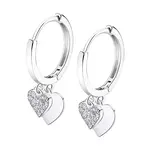 Lotus Silver Prekrásne strieborné náušnice kruhy s príveskami Trendy LP3274-4 / 1