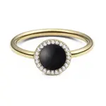 Daniel Wellington Luxusný prsteň s čiernym achátom a kryštálmi Audrey DW0040139 52 mm