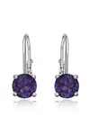 JVD Nežné strieborné náušnice s fialovými zirkónmi SVLE0620XH2F100