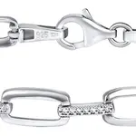 Silvego Strieborný náramok so zirkónmi QRB270 19 cm