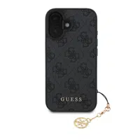 Zadní kryt Guess 4G Charm pro Apple iPhone 16 Plus, tón v tónu šedá