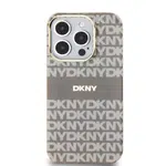 Zadní kryt DKNY PC/TPU Repeat Pattern Tonal Stripe Magsafe pro Apple iPhone 14 Pro, béžová