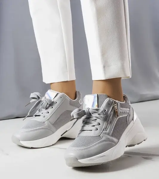 Gemre Gray wedge sneakers Stacey