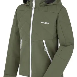 Husky Salex K 164-170, khaki Dětská softshell bunda
