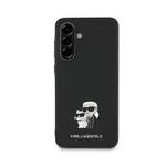 Zadní kryt Karl Lagerfeld PU Saffiano Metal Karl and Choupette pro Samsung Galaxy A56, černá