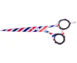 Profesionální kadeřnické a barber nůžky Sibel Barburys Bjorn 6" - stříbrné s pruhy (P005048) + dárek zdarma