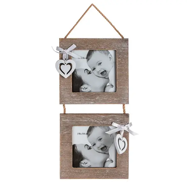 Set závěsných fotorámečků SCULPTURE HEART na 2 fotografie
