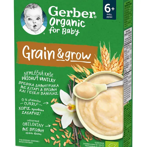 GERBER Organic nemléčná kaše s příchutí vanilky 200 g