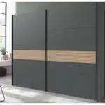 Šatní skříň Rotterdam, 225 cm, grafit/dub artisan