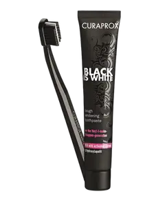 CURAPROX Black Is White set Pasta 90 ml + Zubní kartáček CS 5460