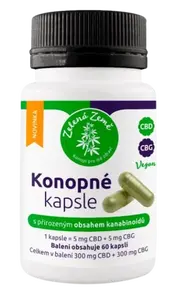 ZELENÁ ZEMĚ Konopné kapsle s obsahem CBD + CBG 60 kapslí