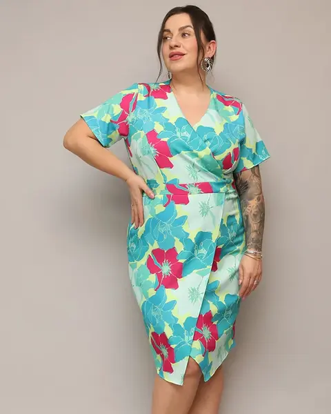 Resti Women's floral fabric dress PLUS SIZE