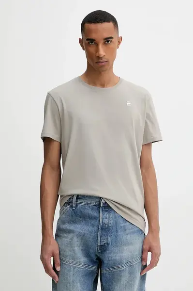 Bavlněné tričko G-Star Base-s pánské, šedá barva, s aplikací, D16411-336-G106