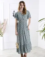 Resti Women's floral midi dress in purple- Clothing