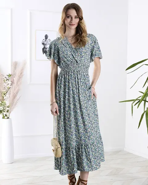 Resti Women's floral midi dress in purple- Clothing