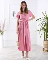 Resti Women's pink long dress with slit - Clothing
