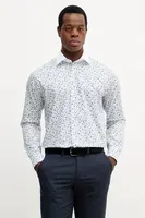 Bavlněná košile Eton pánská, bílá barva, slim, s italským límcem, 100013950