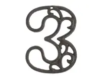 Domové  číslo 3, hnedá liatina%