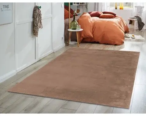 Koberec Laza 80x150 cm, hnedý, imitácia králičej kožušiny%