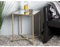 Štvorcový odkladací stolík Lagos 39x39 cm, zlatý%