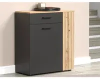 Univerzálna skrinka/botník Esteban, antracit/dub evoke%