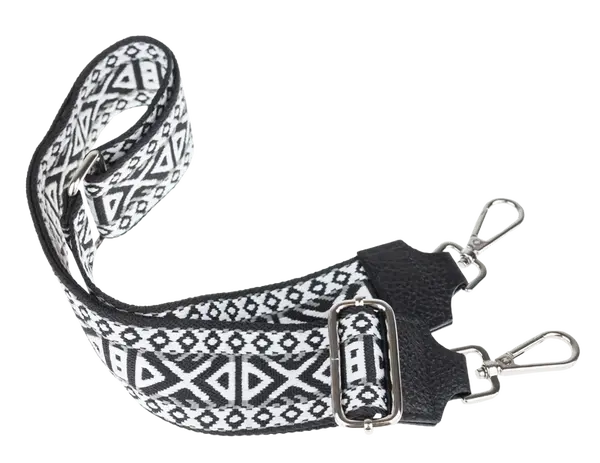 NovaKabelka.sk Látkový prídavný  popruh ornamento nero argento