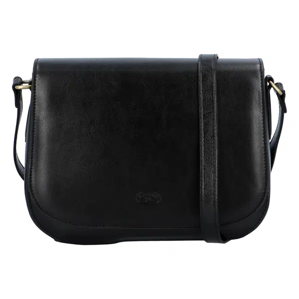 Dámska kožená crossbody kabelka čierna - Katana Emma