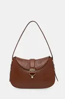 Kožená kabelka Barbour hnědá barva, LBA0493