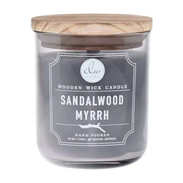DW Home Signature Vonná svíčka ve skle Myrha a santalové dřevo 326 g
