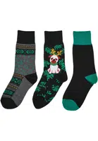 Pug Children's Christmas Socks - 3-Pack Multicolored