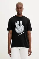 Bavlněné tričko Karl Lagerfeld Jeans pánské, černá barva, s potiskem, A4M17023