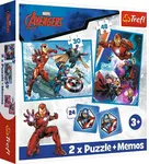 Sada 3v1 Avengers Hrdinové v akci (2x puzzle + pexeso)