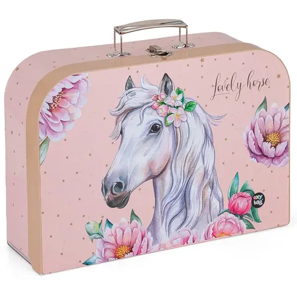Dětský lamino kufřík - 34 cm - kůň