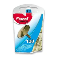 Připínáčky Maped zlaté - 100 ks, plastová krabička