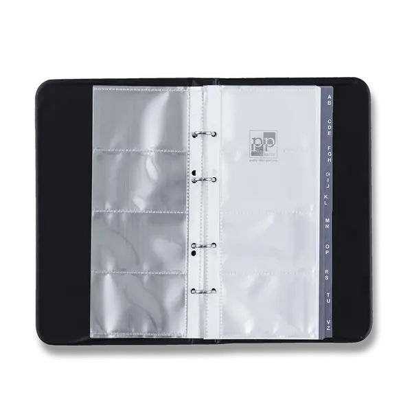 4kroužkový vizitkář Xepter - černý - na 80 ks