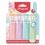 Zvýrazňovač Maped Fluo Peps Pastel - 4 ks, mix barev