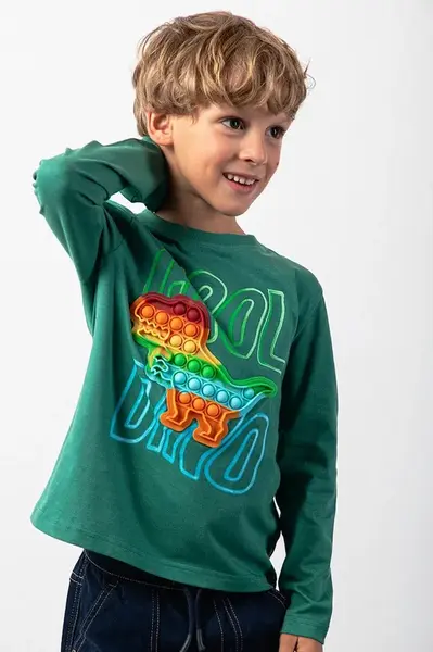 Dětské bavlněné tričko Coccodrillo zelená barva, X-RAY VISION BOY KIDS