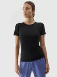 Women's Slim 4F Plain T-Shirt - Black