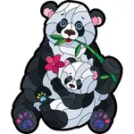 Dřevěné puzzle set Panda