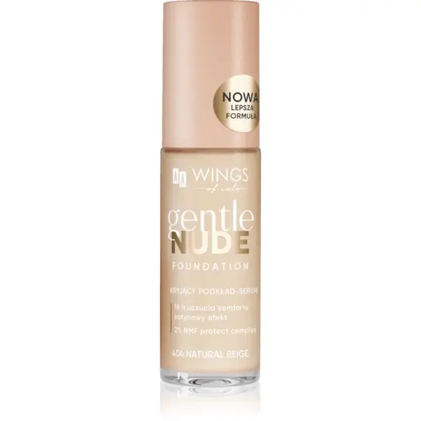 AA Wings of Color Gentle Nude Foundation tekutý make-up s hydratačním účinkem odstín 404 Natural Beige 30 ml