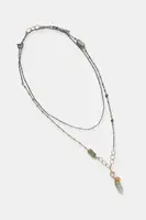 Náhrdelník so zeleným kyanitom, ručne vyrobený zo striebra s pozláteným povrchom Answear.LAB