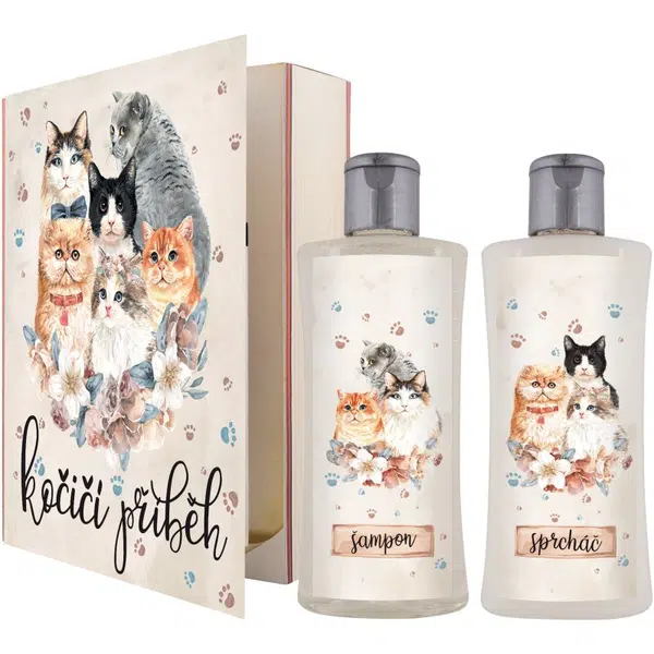 Bohemia Gifts & Cosmetics Kniha Kočičí příběh darčeková sada