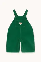 Dětské lacláče Tinycottons DUNGAREE CORDUROY BABY zelená barva, AW25-566