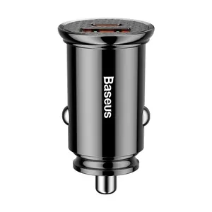 Baseus Circular USB / USB-C 30W autonabíjačka, čierna